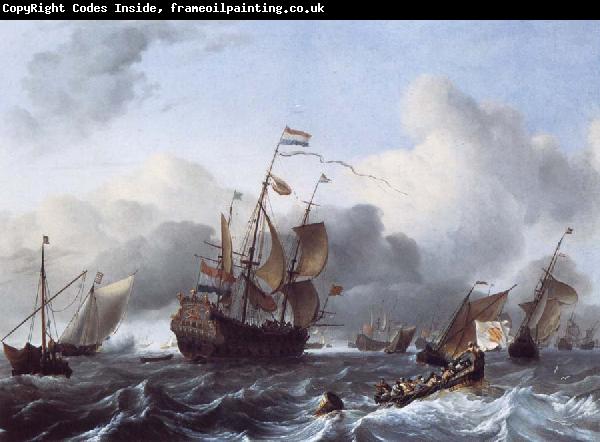 Ludolf Backhuysen The Eendracht and a Fleet of Dutch Men-of-War